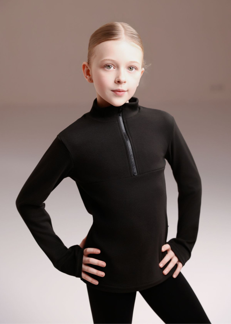 Світшот CLEO на блискавці фліс, чорний, L