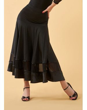 MA CHERIE - Юбка СТ PAOLA, планка микрополиамид+сетка, черный, S