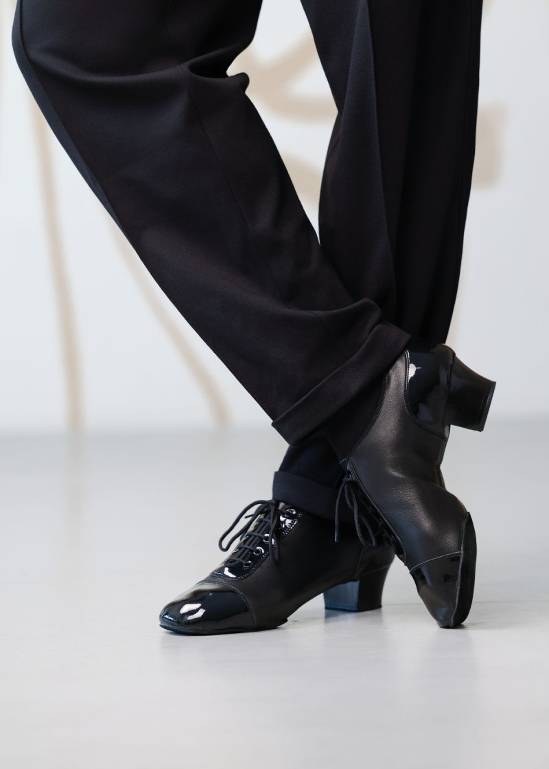 Туфлі бальні для латини RICCARDO шкіра+лак, чорний, 47