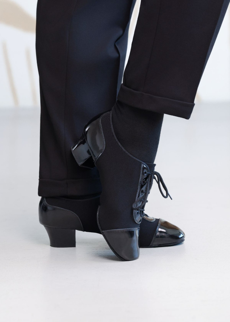 Туфлі бальні для латини RICCARDO текстиль oxford+лак, чорний, 37