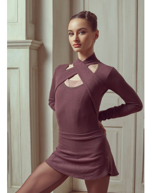 Боді розігрівочне SOPHIE з довгим рукавом rayon rib knit, mocco, XS