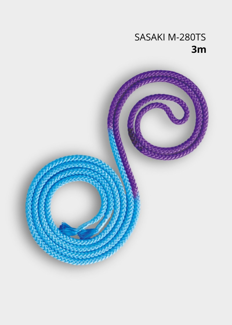 Скакалка для гімнастики SASAKI NEW FIG M-280TS, 3m нейлон, LightBlue × Purple (LIBUxPP), 3m