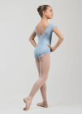 Купальник з коротким рукавом реглан KATIE мікрополіамід+сітка флок, powder blue, 152см
