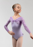 Купальник з довгим рукавом DANIELLE мікрополіамід+сітка флок, lilac, 140см