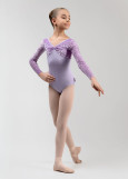Купальник з довгим рукавом DANIELLE мікрополіамід+сітка флок, lilac, 140см