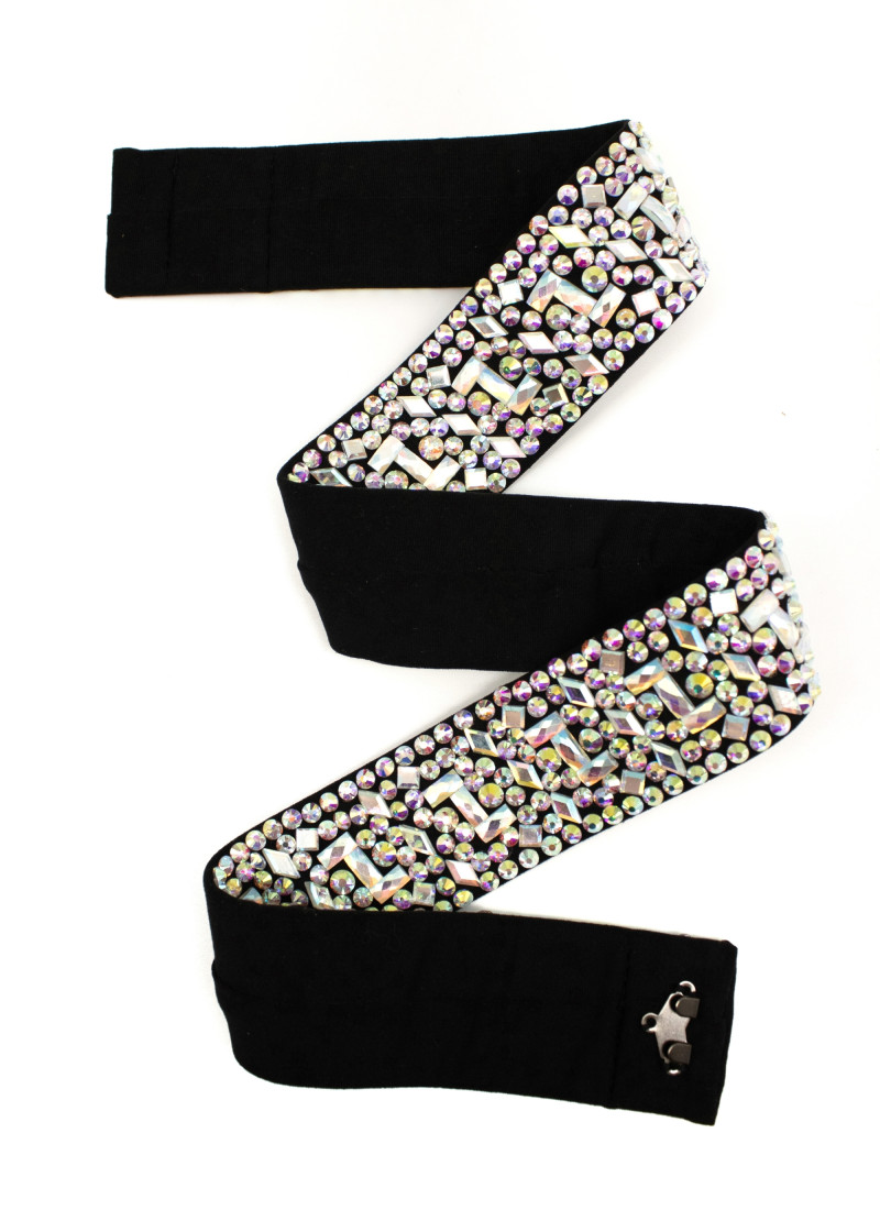 Пояс Grand Prix Jill мікрополіамід, чорний, Crystal AB, XL-XXL