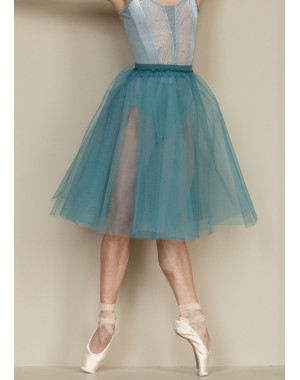 Спідниця шопенка JULIET, 2 шари тюль, green lake, XS