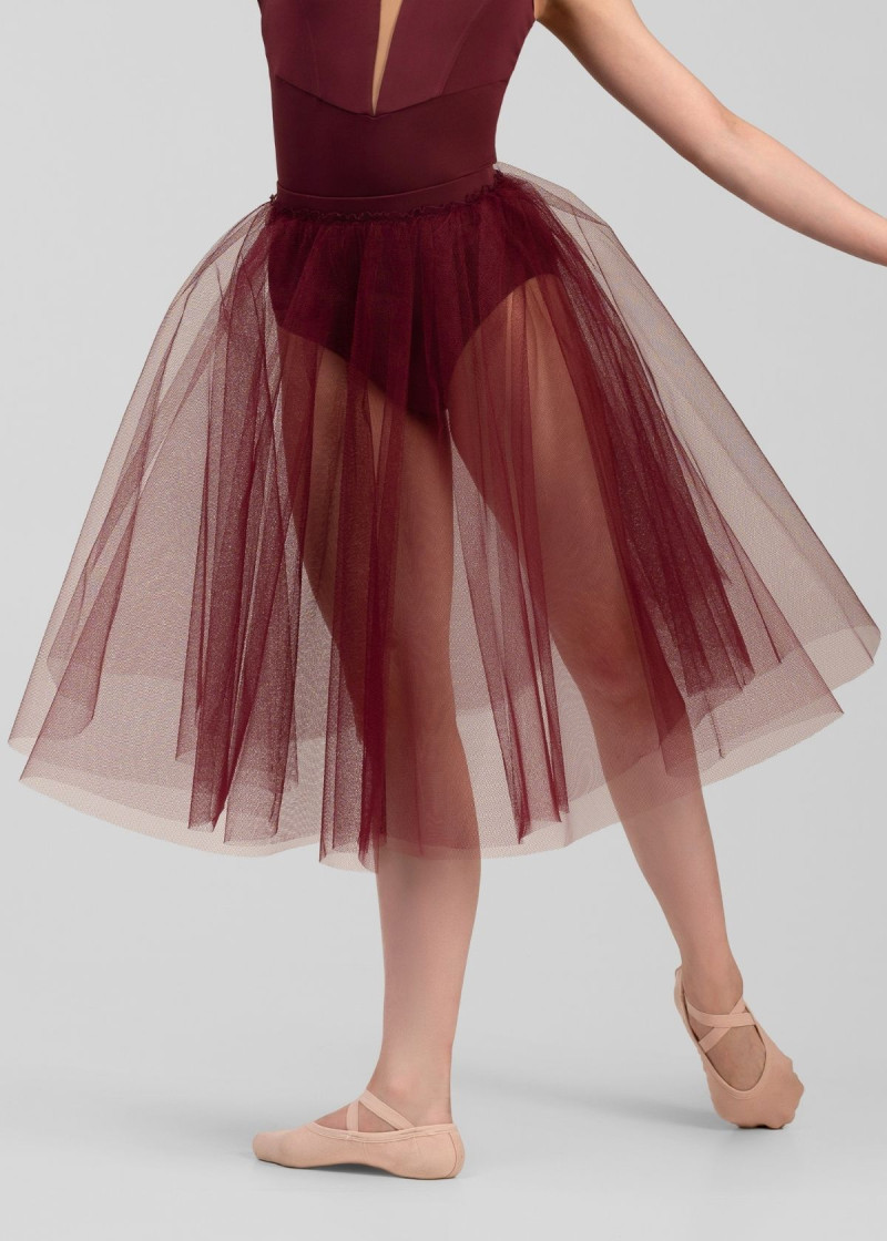 Спідниця шопенка JULIET, 2 шари тюль, italian plum, S