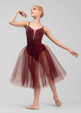Спідниця шопенка JULIET, 2 шари тюль, italian plum, S