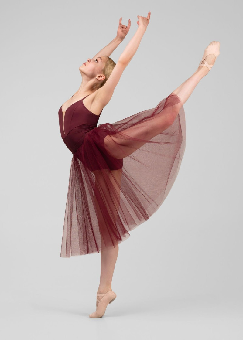 Спідниця шопенка JULIET, 2 шари тюль, italian plum, S