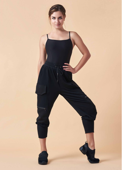 Штани Grand Prix BREVIS, широкі з кишенями бавовна стрейч, чорний, L