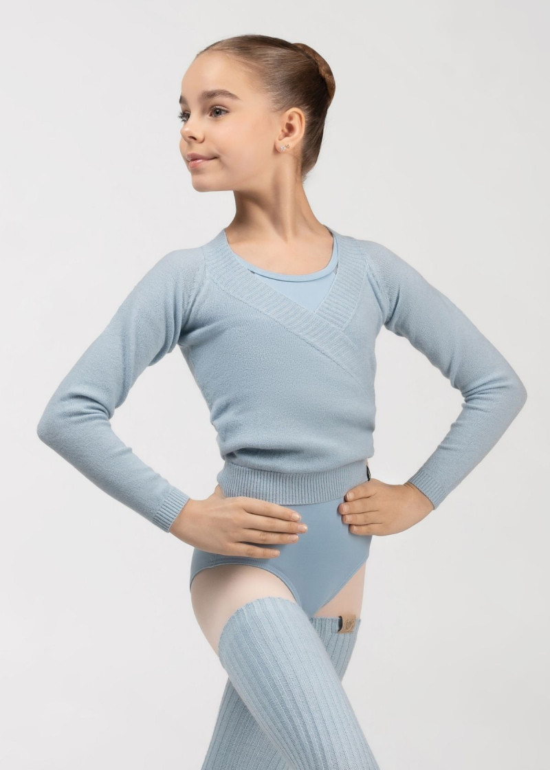 Кофта WILMA BALANCE разогревочная на запах Grand Prix 42%акрил, 30%полиэстер, 28%нейлон, powder blue, 152-158см