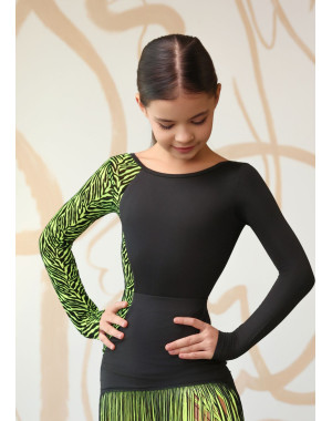 BOUNCE BEAT - Купальник ДР DOLLY, вставка микрополиамид+сетка флок, черный+тропик лимон, 128см