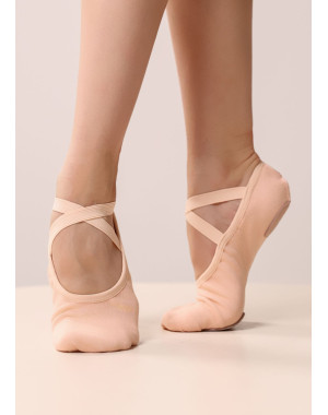 TENDU - Балетки кирза стрейчевая, балетный розовый, 35