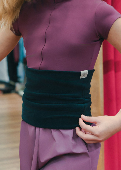 Пояс розігрівочний з флісу фліс, чорний, A