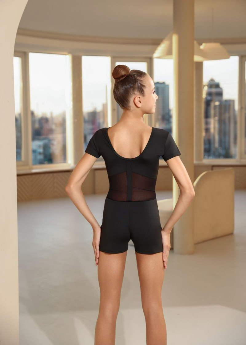 Напівкомбінезон ZELDA, короткий рукав нейлон+сітка, чорний, 158см