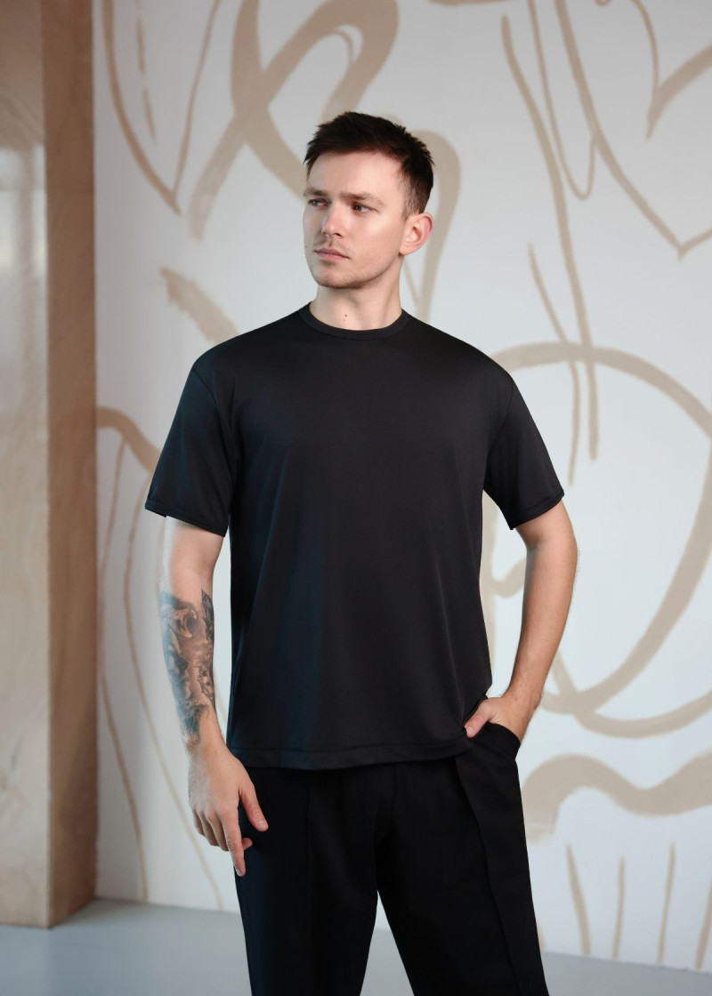 Футболка ARMANDO, короткий рукав мікрополіамід, чорний, XS