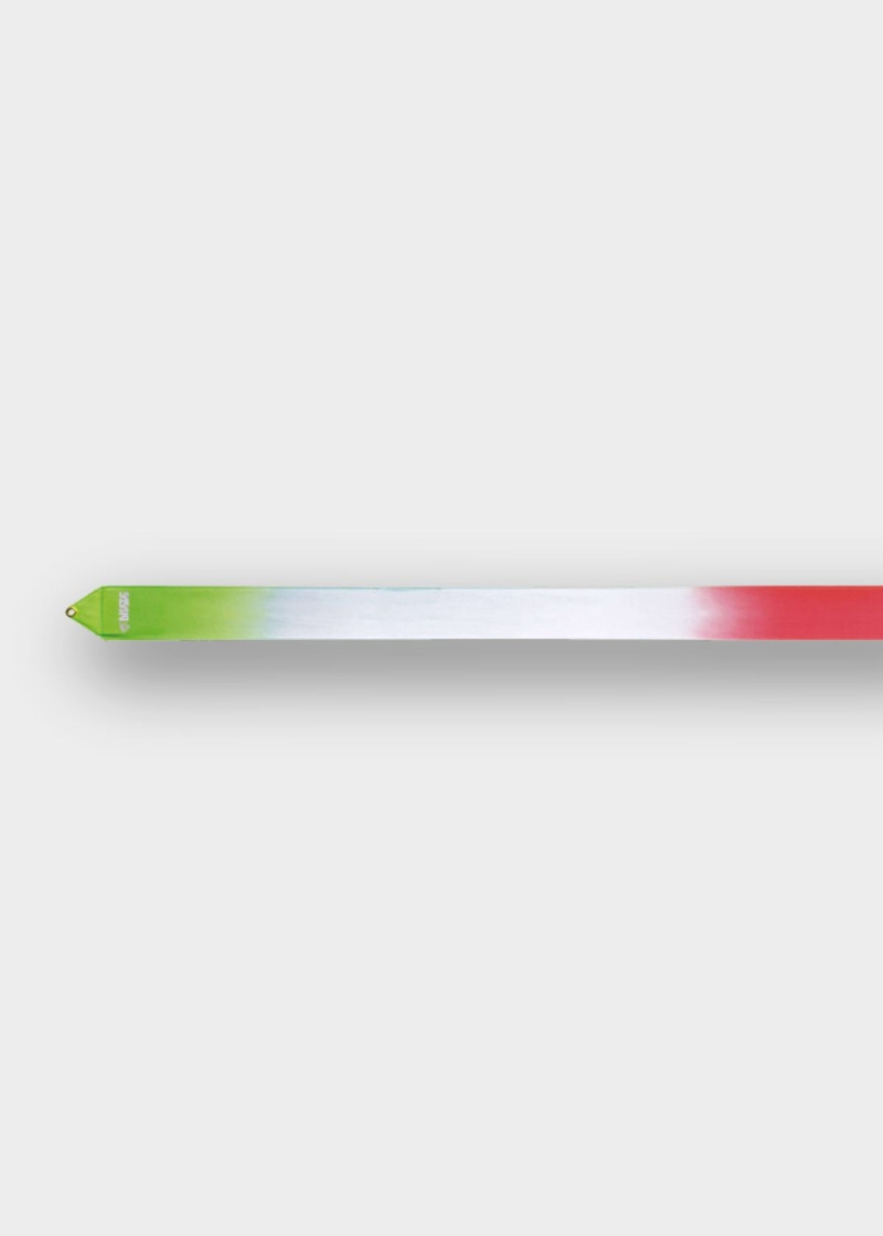 Лента M-71HG сатин-шелк, LimeGreen×White×FreshPink (LYMG×W×FRP), 6m