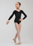 Купальник з довгим рукавом DANIELLE мікрополіамід+сітка флок, black, 122см