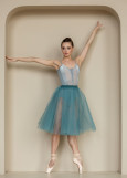 Спідниця шопенка JULIET, 2 шари тюль, green lake, S