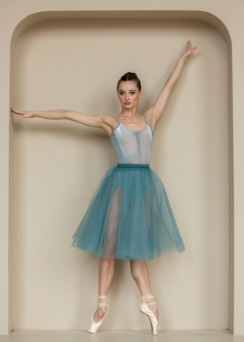 Спідниця шопенка JULIET, 2 шари тюль, green lake, S