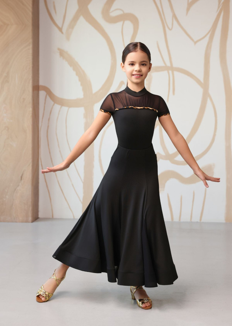 BONITA - Купальник КР KERRY кокетка, стойка микрополиамид+сетка, черный, 140см