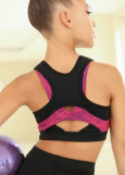 Топ борцовка ERICA нейлон, black+galaxy, 152см
