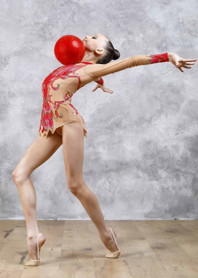 Купальник для гімнастики ELSA.D 90%поліамід, 10%еластан, червоний, 122см