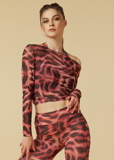Топ Grand Prix MIRALI з сітки сітка з принтом, wild red, M