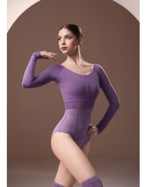 MOMENTUM - Рукава разогревочные VANESSA закрытые rayon rib knit, vintage violet, M-L