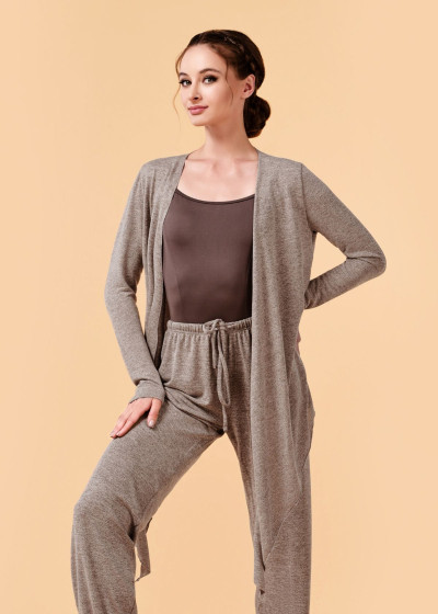 Кардиган Grand Prix ДР RORI меланжевий трикотаж, мокко, M-L