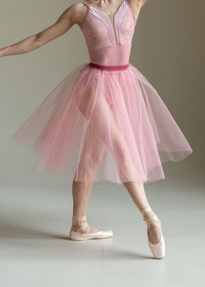 Спідниця шопенка JULIET, 2 шари тюль, pink, M