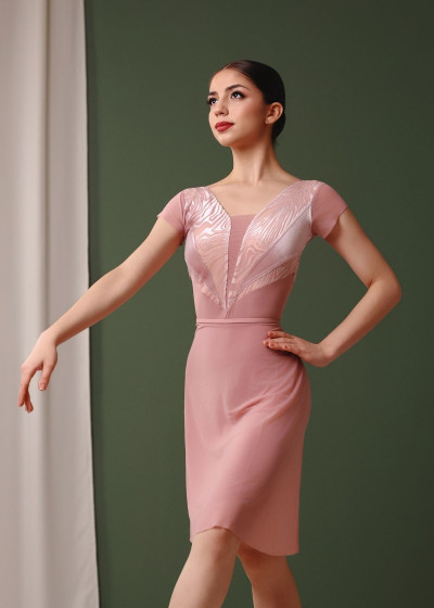 SYMPHONY - Хитон на запах OLIVERIA, сетка сетка, nostalgia rose, L(57см)