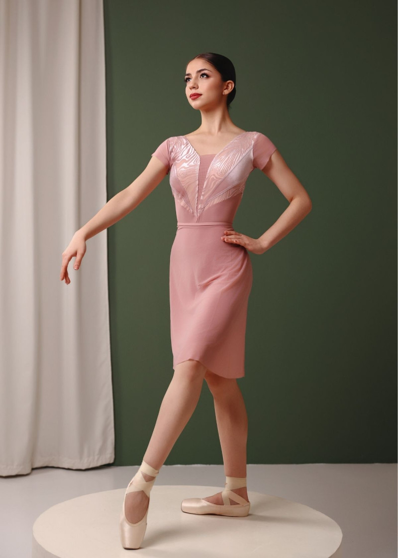 SYMPHONY - Хитон на запах OLIVERIA, сетка сетка, nostalgia rose, L(57см)