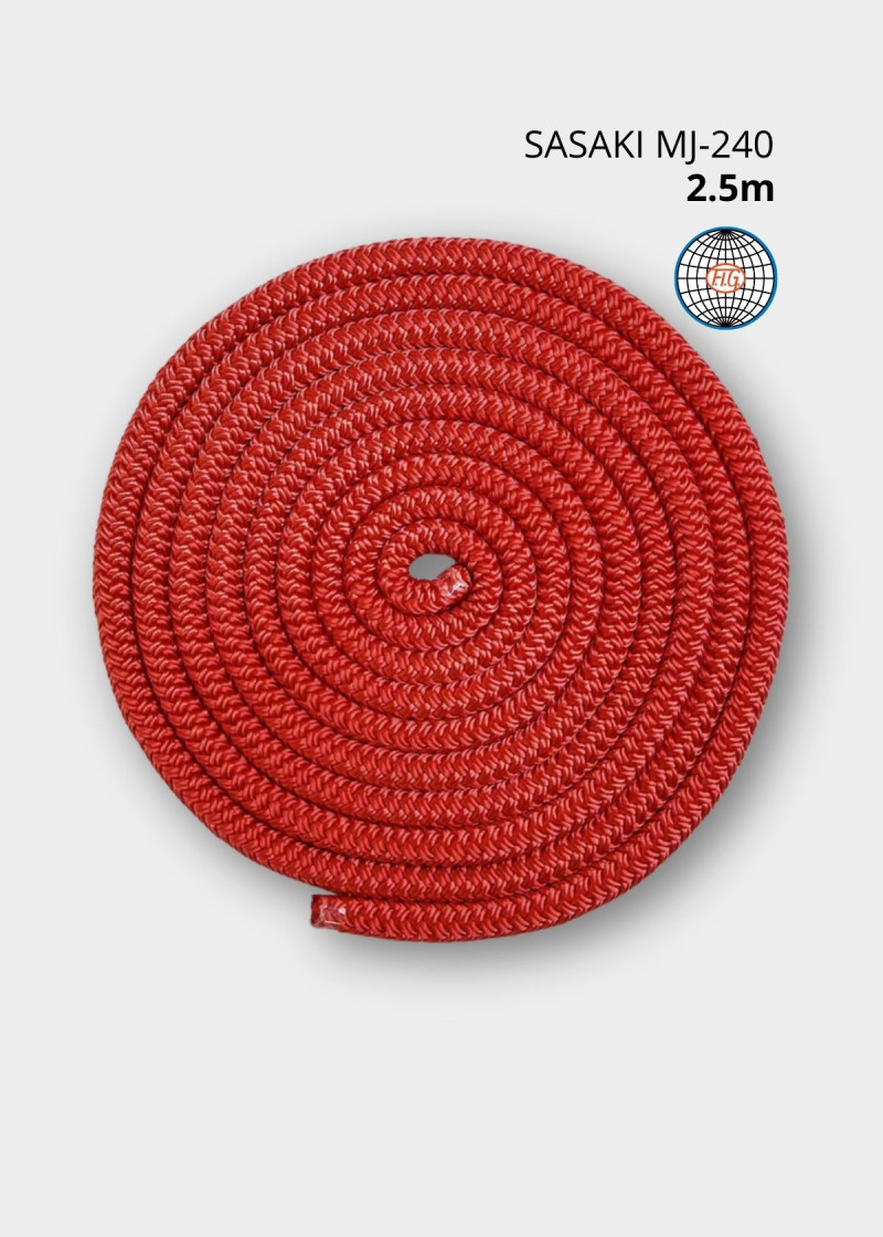 Скакалка MJ-240 полиэстер, Red (R), 2,5cm