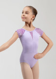 Купальник з коротким рукавом реглан KATIE мікрополіамід+сітка флок, lilac, 122см