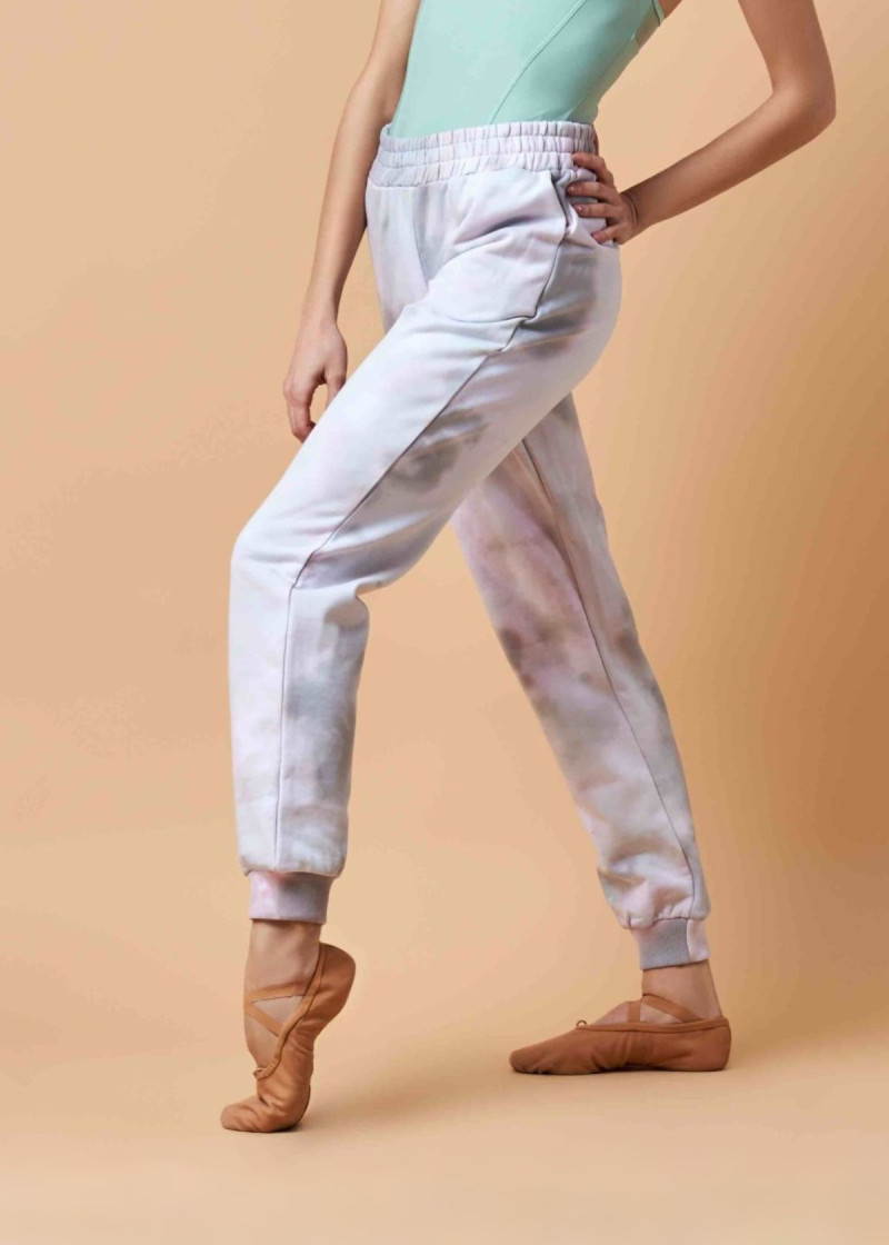 BENE TIE DYE - Джоггеры хлопок трёхнитка, olive-pink, M