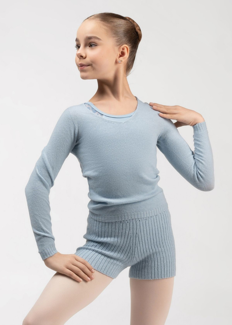Кофта WANDA BALANCE разогревочная Grand Prix 42%акрил, 30%полиэстер, 28%нейлон, powder blue, 128-134см