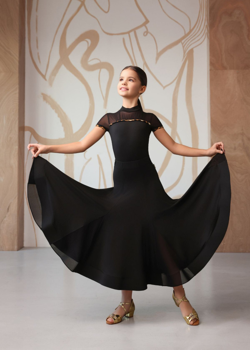 Спідниця для стандарту ALICIA JUNIOR мікрополіамід+сітка, чорний, 134см