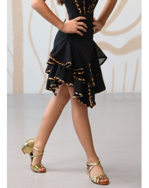 BONITA - Юбка ЛТ BLANKA, клинья, окантовка микрополиамид+сетка, черный, 134см