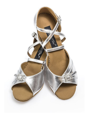 Туфлі бальні блок каблук PROMENAD, шт. матеріал штучна шкіра, срібло, 32