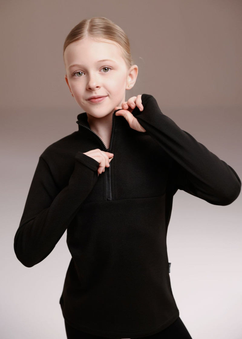 Світшот CLEO на блискавці фліс, чорний, 128см