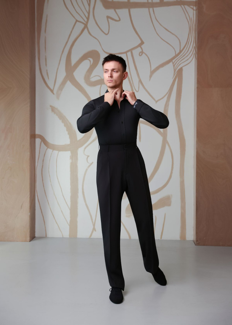 Сорочка BRYAN, на ґудзиках 90%поліамід, 10%еластан, чорний, 158см