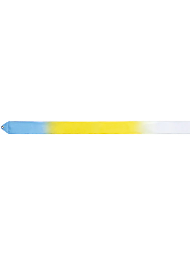 Лента M-71HG сатин-шелк, SaxBlue × Yellow × White (SXBUxYxW), 6m