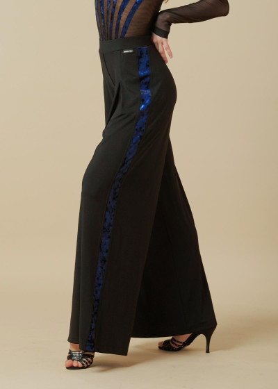 Брюки для стандарта SUZETTE мікрополіамід+велюр, чорний+синій, L