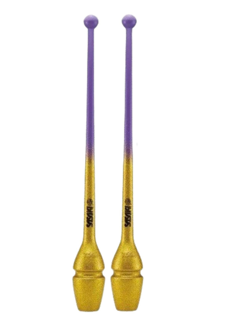 Булави для гімнастики SASAKI STRM-34GH гума, Purple x Yellow Gold (PPxYGD), 44cm, 150g