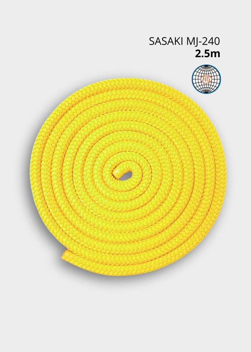 Скакалка для гімнастики SASAKI MJ-240 поліестер, Lemon Yellow(LEY), 2.5m
