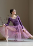 JULIET - Юбка шопен.(2слоя) тюль, vintage violet, XS