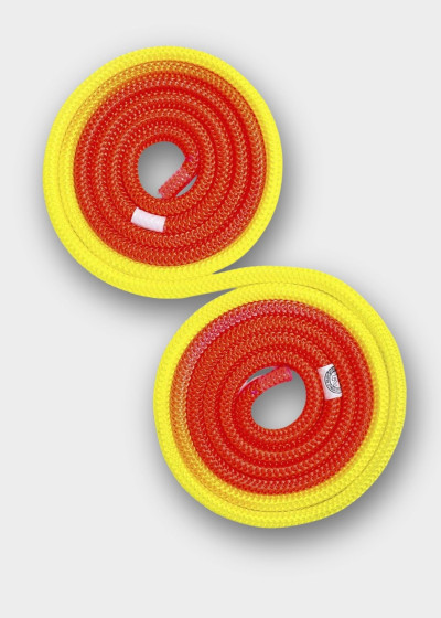 Скакалка гімнастична CHACOTT COMBINATION ROPE, 3m нейлон, Light Orange x Lemon Yellow, 3m
