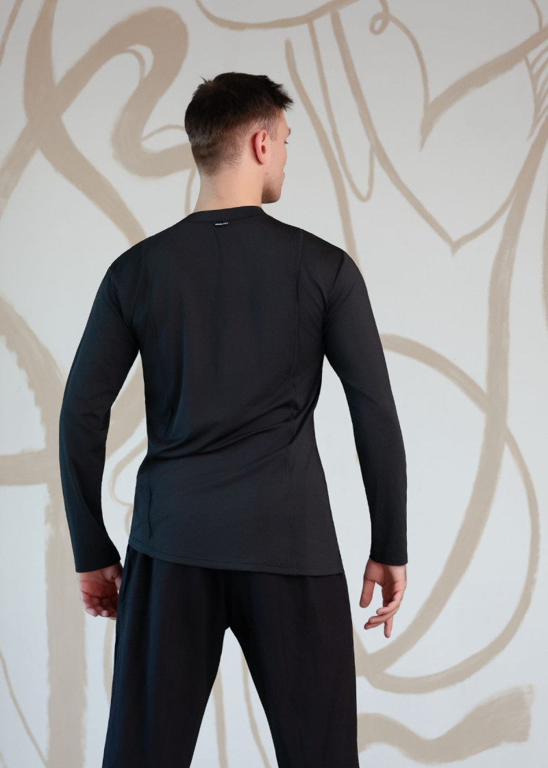 Лонгслів BENITO мікрополіамід, чорний, M